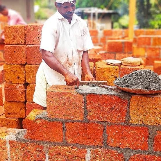 Mason at brick work