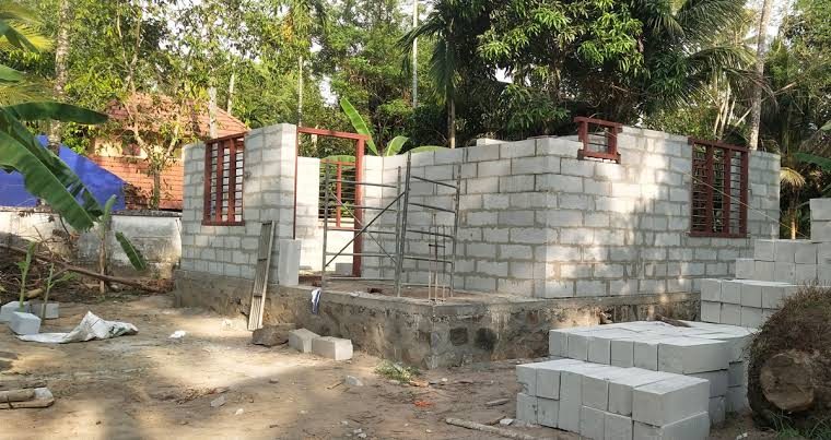 House block wall construction