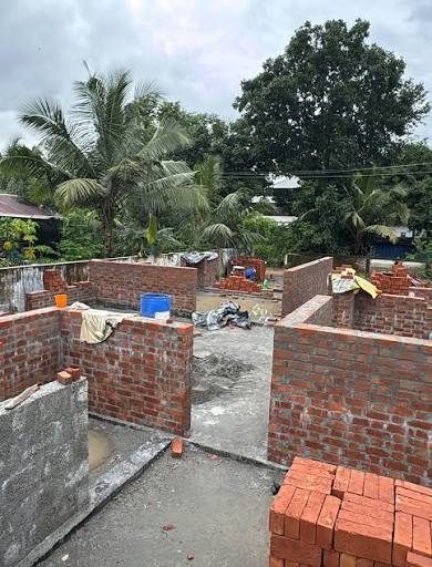 Brick walls of a new home
